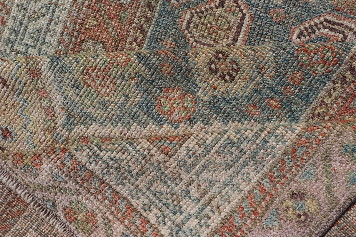 Antique Persian Malayer Runner in Wool with Sub - Geometric Design This antique Persian Malayer rug features a sub - geometric design rendered in soft colored tones. A complementary, multi - tiered border encompasses the entirety of the piece; making... - Keivan Woven ArtsVAS - 7 - 13985 - 17412