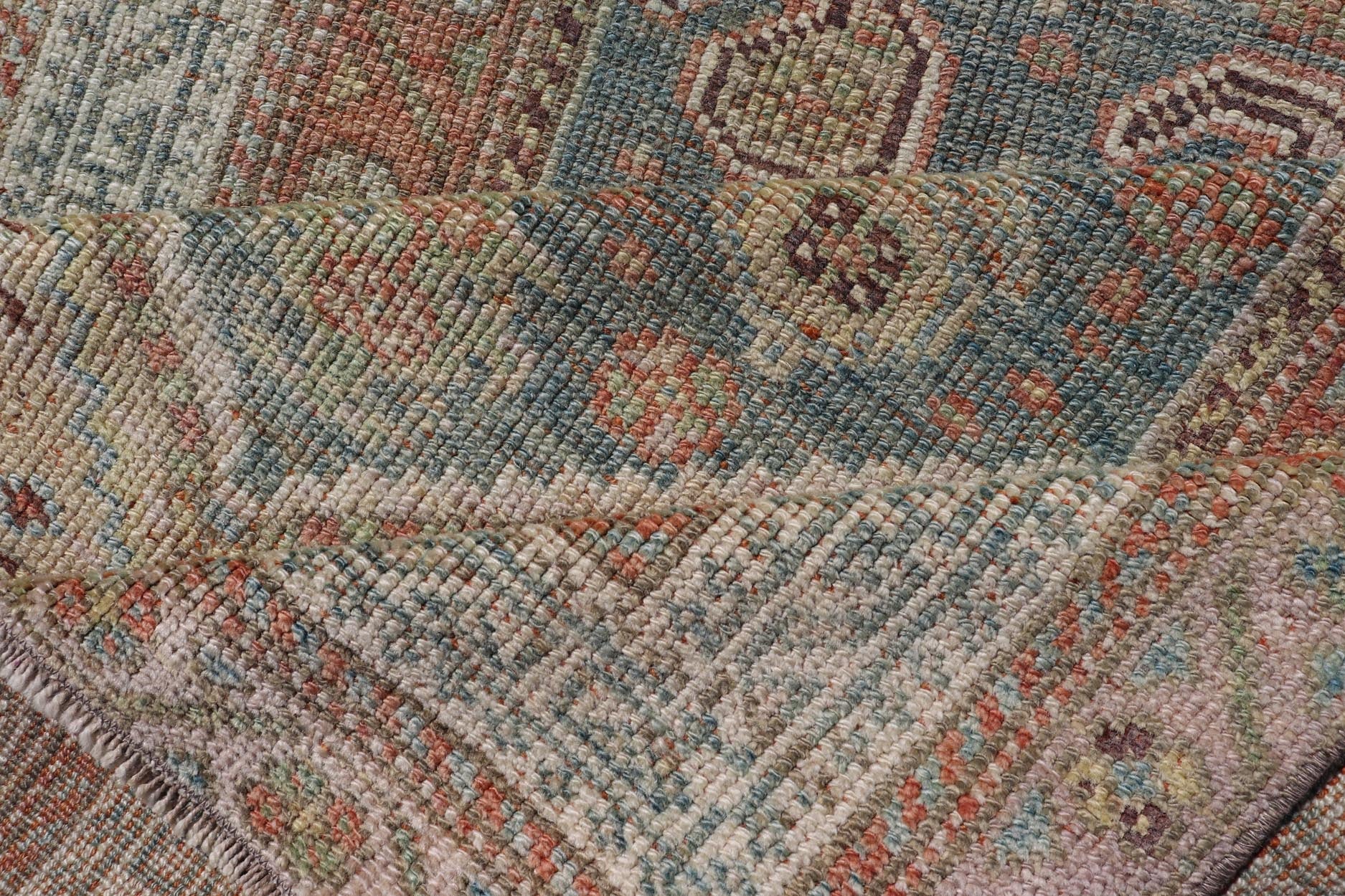 Antique Persian Malayer Runner in Wool with Sub - Geometric Design This antique Persian Malayer rug features a sub - geometric design rendered in soft colored tones. A complementary, multi - tiered border encompasses the entirety of the piece; making... - Keivan Woven ArtsVAS - 7 - 13985 - 17412
