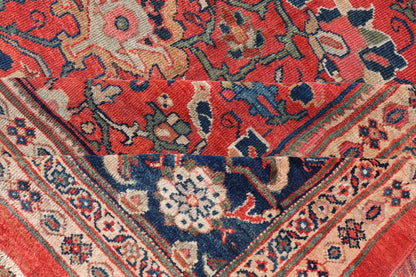 Large Antique Persian Sultanabad Rug - This large and inspiring Sultanabad from the turn of the century draws heavily on nature for its harmonious design. A luxurious field of soft tomato red contains a meticulous array of interconnected geomorphic flora... - Keivan Woven ArtsVR - 9004 - 349Rug