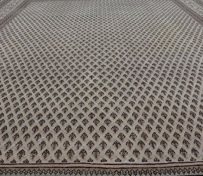 Minimalist Design vintage Persian Tabriz Rug with Muted Brown and Cream Tones. Persian rug with small repeating Mir design. Keivan Woven Arts / rug W22 - 0104, country of origin / type: Iran/ Tabriz, circa 1940. Persian Paisley design rug. vintage Persia... - Keivan Woven ArtsW22 - 0104 - 18589Rug