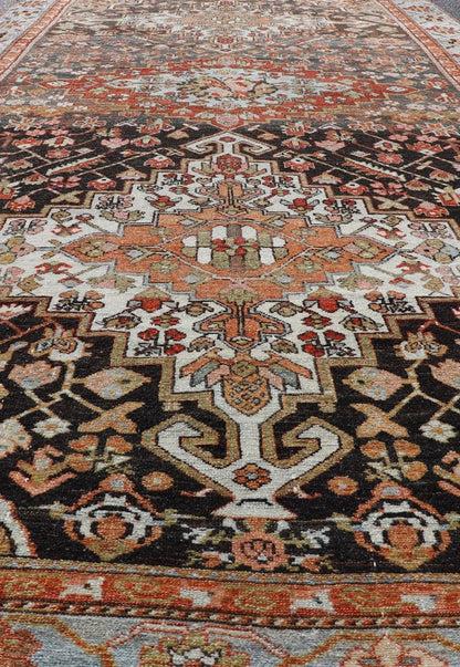 Antique Persian Tribal Design Bakhtiari Rug in Multi Colors Keivan Woven Arts. Keivan Woven Arts / rug W22 - 0202, country of origin / type: Iran / Bakhtiari, circa 1900 Measures: 6'0 x 12'0 Persian Bakhtiari rugs are in fact tribal pieces tha... - Keivan Woven ArtsW22 - 0202 - 19226Rug