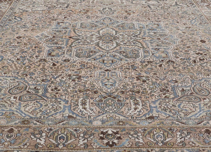 Square Antique Persian Bakhtiari Rug with Large Ornate Central Medallion Design. Keivan Woven Arts / Rug/W22 - 0206, antique Bakhtiari Mid - 20th Century Origin / Iran , Square rug, squared rug. Measures: 12'4 x 12'6 This multicolored Persia... - Keivan Woven ArtsW22 - 0206 - 19280