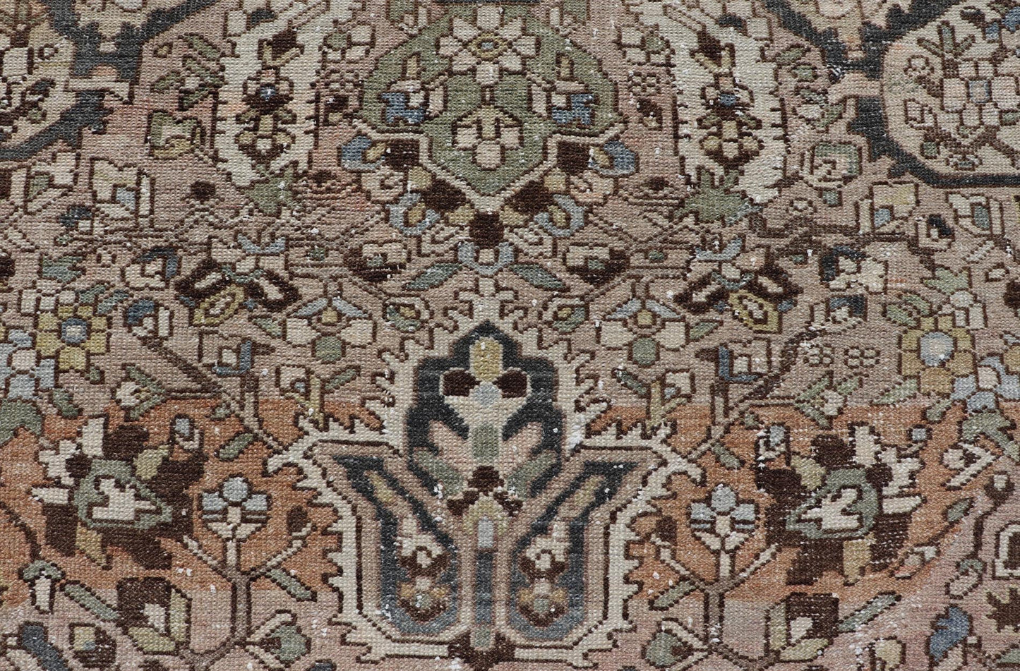 Square Antique Persian Bakhtiari Rug with Large Ornate Central Medallion Design. Keivan Woven Arts / Rug/W22 - 0206, antique Bakhtiari Mid - 20th Century Origin / Iran , Square rug, squared rug. Measures: 12'4 x 12'6 This multicolored Persia... - Keivan Woven ArtsW22 - 0206 - 19280Rug