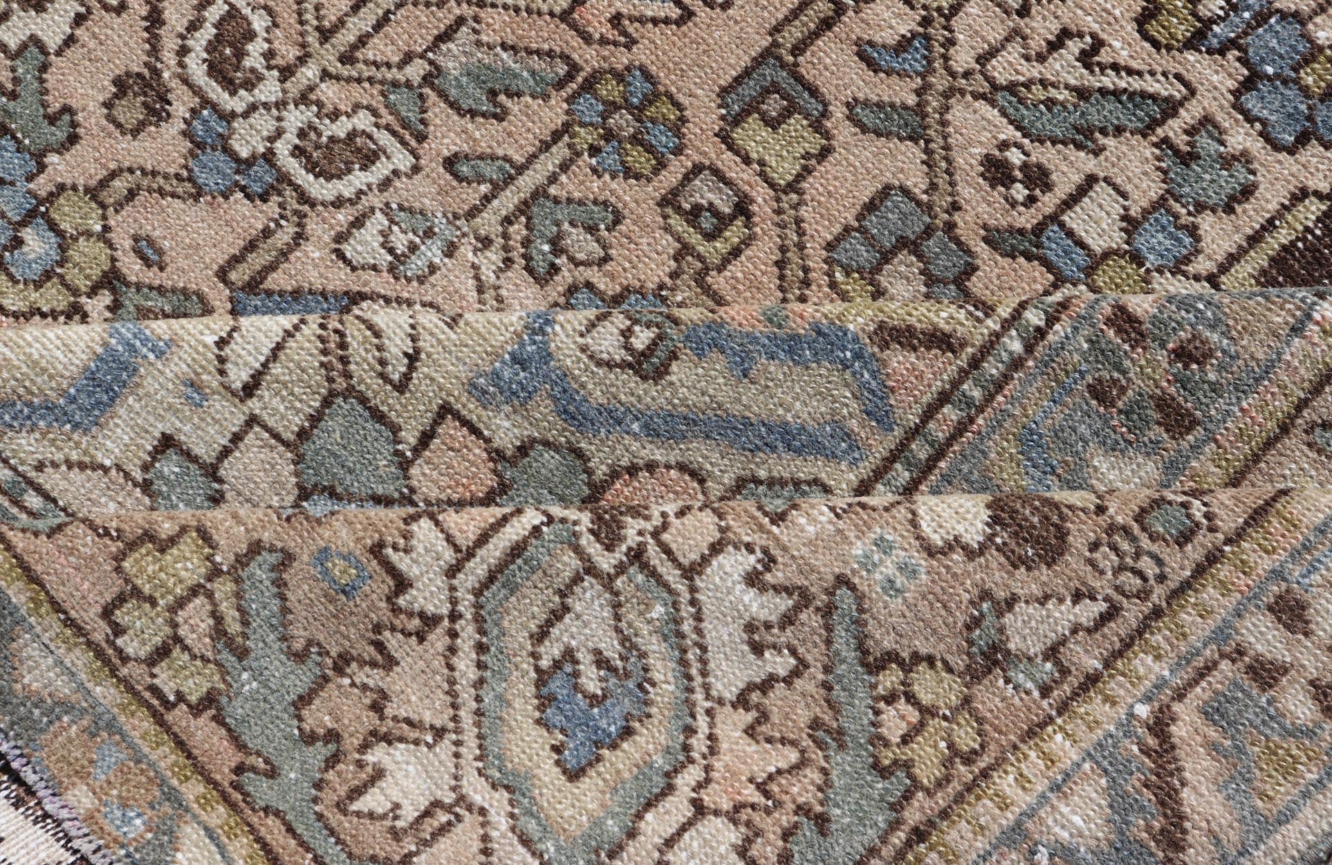 Square Antique Persian Bakhtiari Rug with Large Ornate Central Medallion Design. Keivan Woven Arts / Rug/W22 - 0206, antique Bakhtiari Mid - 20th Century Origin / Iran , Square rug, squared rug. Measures: 12'4 x 12'6 This multicolored Persia... - Keivan Woven ArtsW22 - 0206 - 19280