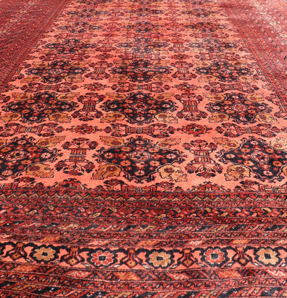 Measures: 6'8 x 9'5. Vintage Hand Knotted Tukomen Ersari Rug in Red Background With Gul Design. Keivan Woven Arts; rug W22 - 0207, country of origin / type: Turkestan / Ersari, circa 1950s. Vintage Ersari This Ersari rug has been hand - knott... - Keivan Woven ArtsW22 - 0207 - 19286Rug