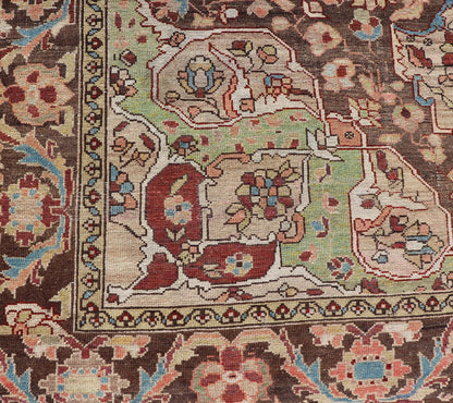 Antique Persian Malayer Gallery Rug with Large Floral Medallion With Soft Colors. Keivan Woven Arts / rug W22 - 0402 - 15478, country of origin / type: Iran / Malayer, circa 1920. Measures: 6'8 x 12'9 This multicolored Antique Persian Malayer wide g... - Keivan Woven ArtsW22 - 0402 - 15478 - 20091Rug