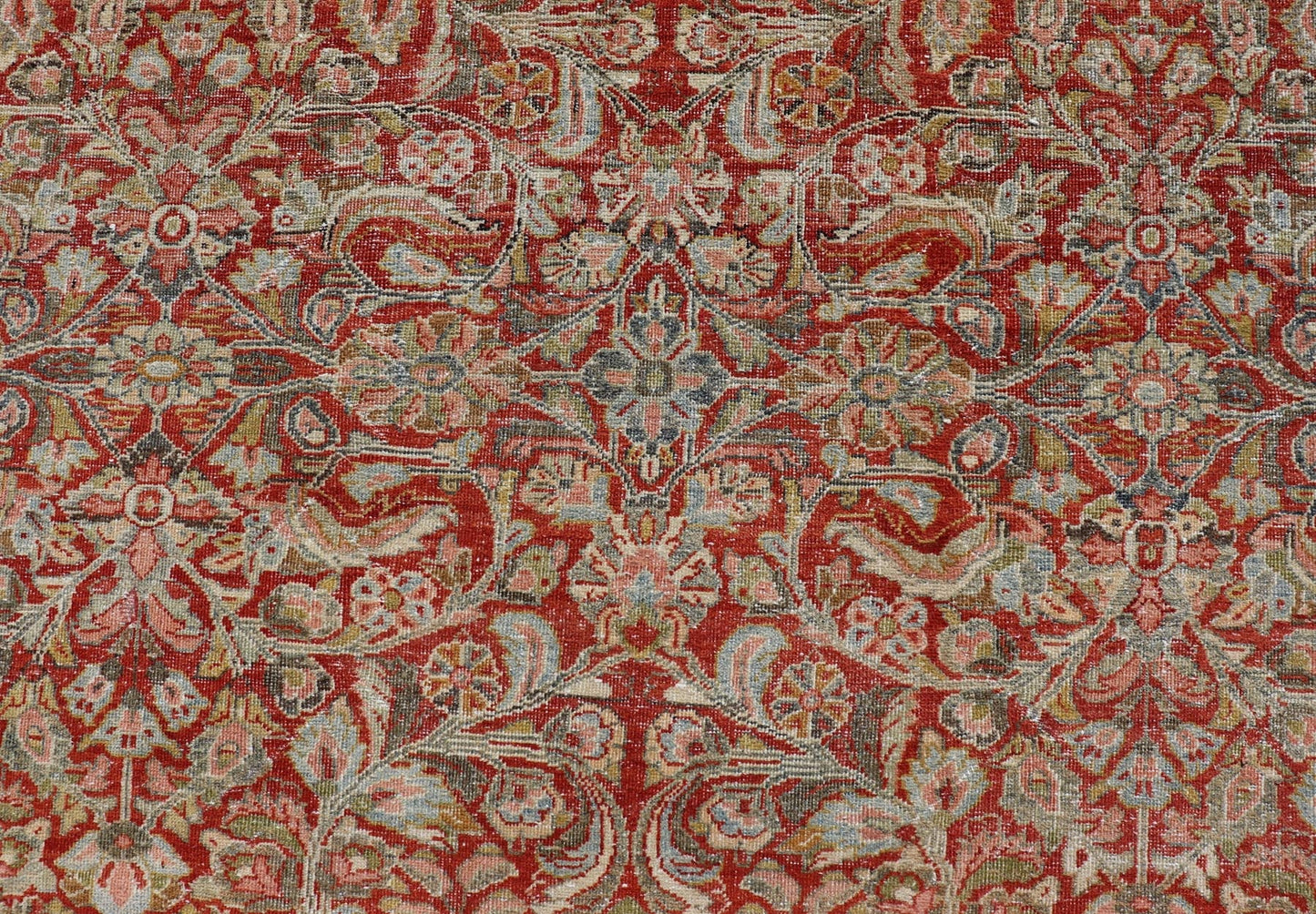 Antique large Persian colorful Sultanabad Mahal rug with all over floral design. Antique Mahal Sultanabad. Keivan Woven Arts; rug W22 - 0403, country of origin / type: Iran / Mahal, circa 1930. Measures: 10'10 x 17'8 This 1930 colorful antique Per... - Keivan Woven ArtsW22 - 0403 - 20097Rug