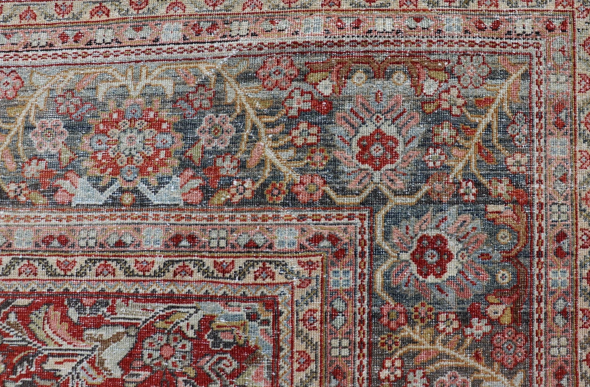 Antique large Persian colorful Sultanabad Mahal rug with all over floral design. Antique Mahal Sultanabad. Keivan Woven Arts; rug W22 - 0403, country of origin / type: Iran / Mahal, circa 1930. Measures: 10'10 x 17'8 This 1930 colorful antique Per... - Keivan Woven ArtsW22 - 0403 - 20097Rug