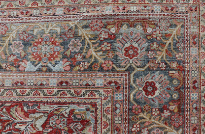 Antique large Persian colorful Sultanabad Mahal rug with all over floral design. Antique Mahal Sultanabad. Keivan Woven Arts; rug W22 - 0403, country of origin / type: Iran / Mahal, circa 1930. Measures: 10'10 x 17'8 This 1930 colorful antique Per... - Keivan Woven ArtsW22 - 0403 - 20097Rug