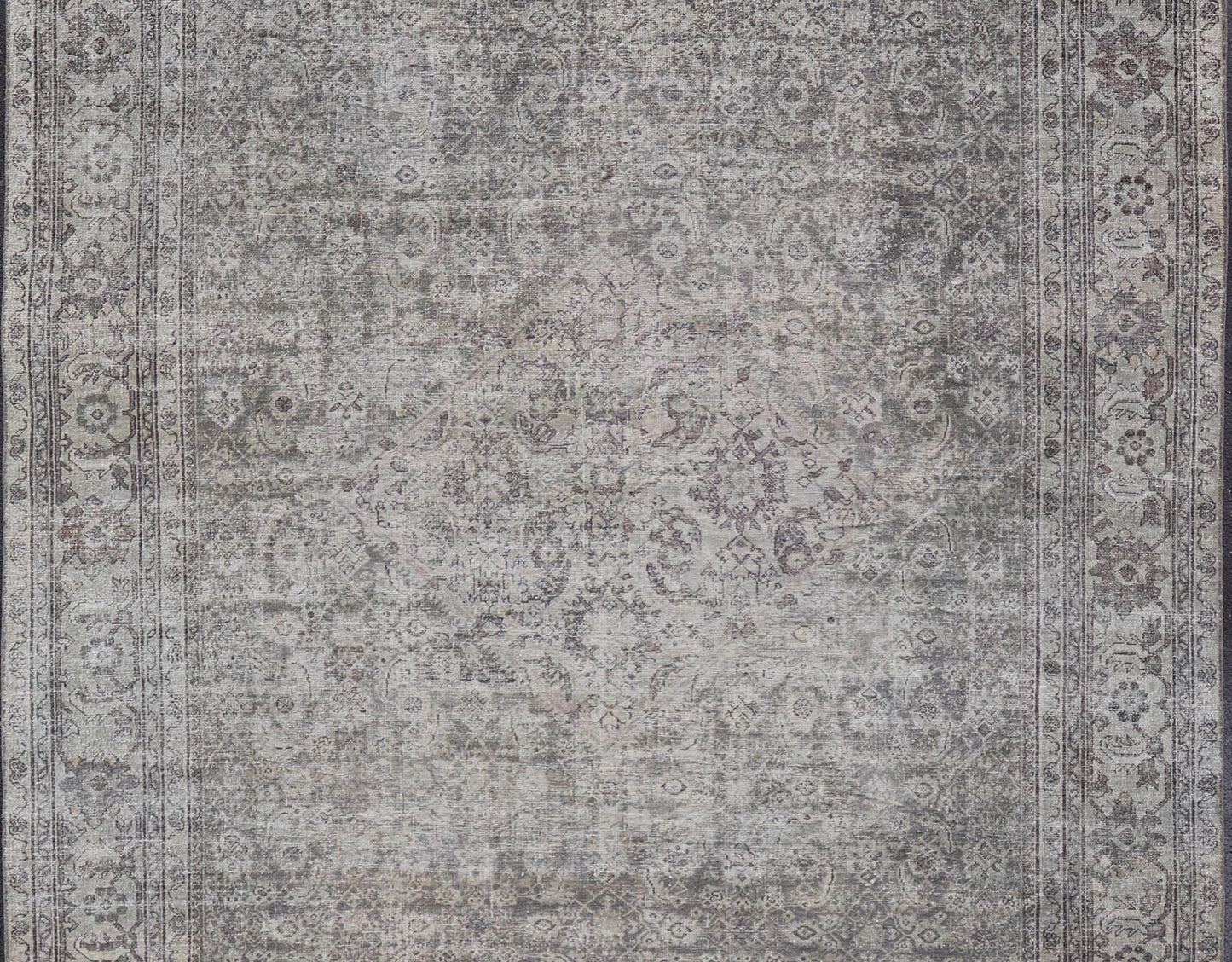 Cream, Taupe, and Brown Antique Persian Sultanabad Rug with Floral Design. Keivan Woven Arts / rug W22 - 0404 - 15491, country of origin / type: Iran / Sultanabad - Mahal, circa 1910. Measures: 11'1 x 15'6 This antique Persian Mahal rug, circa early ... - Keivan Woven ArtsW22 - 0404 - 15491 - 20103