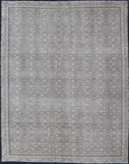 Antique Persian Tabriz Rug in All - Over Herati in Shades of Lavender and Tan. Keivan Woven Arts/ rug W22 - 0602 - A, country of origin / type: Iran/ Tabriz, circa 1930. Measures: 8'6 x 11'8 This fine Tabriz rug features an intricate and detailed bord... - Keivan Woven ArtsW22 - 0602 - A - 24898Rug