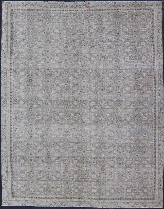 Antique Persian Tabriz Rug in All - Over Herati in Shades of Lavender and Tan. Keivan Woven Arts/ rug W22 - 0602 - A, country of origin / type: Iran/ Tabriz, circa 1930. Measures: 8'6 x 11'8 This fine Tabriz rug features an intricate and detailed bord... - Keivan Woven ArtsW22 - 0602 - A - 24898Rug
