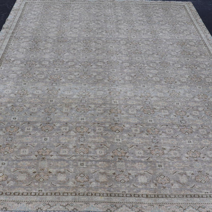 Antique Persian Tabriz Rug in All - Over Herati in Shades of Lavender and Tan. Keivan Woven Arts/ rug W22 - 0602 - A, country of origin / type: Iran/ Tabriz, circa 1930. Measures: 8'6 x 11'8 This fine Tabriz rug features an intricate and detailed bord... - Keivan Woven ArtsW22 - 0602 - A - 24898Rug