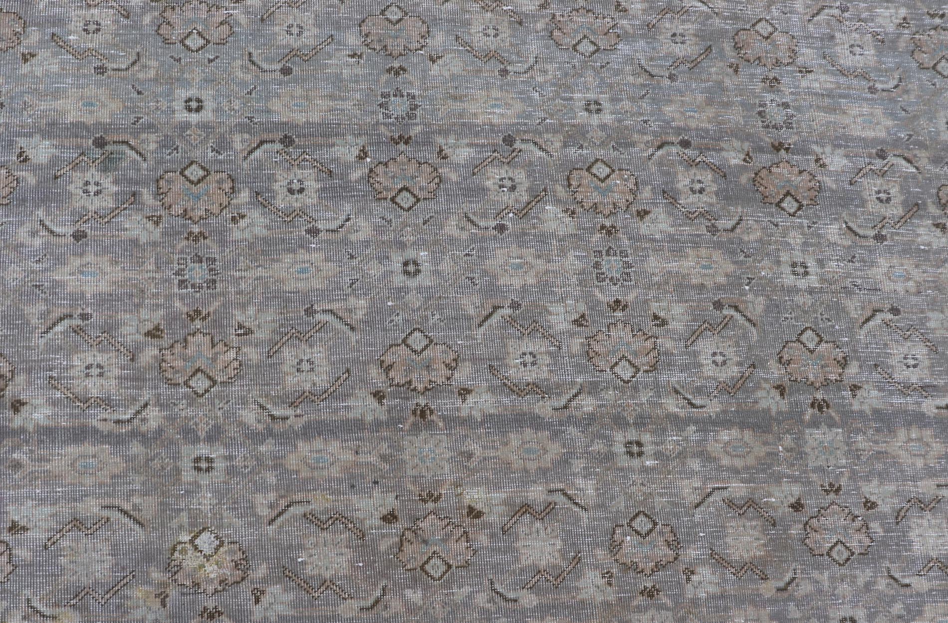 Antique Persian Tabriz Rug in All - Over Herati in Shades of Lavender and Tan. Keivan Woven Arts/ rug W22 - 0602 - A, country of origin / type: Iran/ Tabriz, circa 1930. Measures: 8'6 x 11'8 This fine Tabriz rug features an intricate and detailed bord... - Keivan Woven ArtsW22 - 0602 - A - 24898Rug