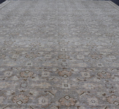 Antique Persian Tabriz Rug in All - Over Herati in Shades of Lavender and Tan. Keivan Woven Arts/ rug W22 - 0602 - A, country of origin / type: Iran/ Tabriz, circa 1930. Measures: 8'6 x 11'8 This fine Tabriz rug features an intricate and detailed bord... - Keivan Woven ArtsW22 - 0602 - A - 24898Rug
