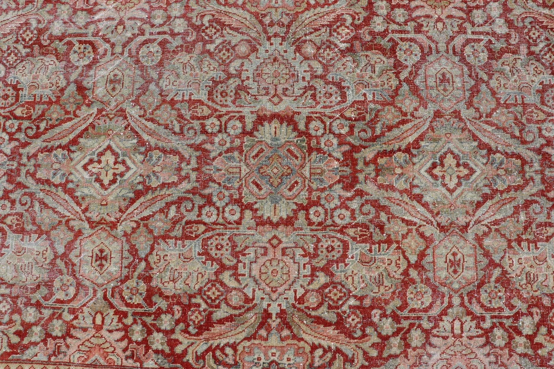Antique Persian Sultanabad - Mahal with All - Over Sub - Geometric Design. Sultanabad - Mahal Antique rug, Keivan Woven Arts / rug W22 - 0802, country of origin / type: Persian / Sultanabad - Mahal, circa Early - 20th Century. Measures: 12'7 x 15'4 Thi... - Keivan Woven ArtsW22 - 0802 - 21102