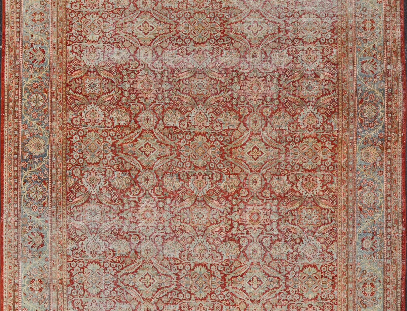 Antique Persian Sultanabad - Mahal with All - Over Sub - Geometric Design. Sultanabad - Mahal Antique rug, Keivan Woven Arts / rug W22 - 0802, country of origin / type: Persian / Sultanabad - Mahal, circa Early - 20th Century. Measures: 12'7 x 15'4 Thi... - Keivan Woven ArtsW22 - 0802 - 21102