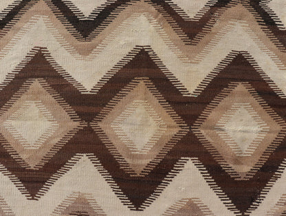 Measures: 3'9 x 5'7 American Navajo Rug with Geometric Diamond All - Over Design in Tan, Brown, Cream. Keivan Woven Arts / rug W22 - 0901, country of origin / type: United States of America / Navajo, circa early - 20th Century. This intriguing vin... - Keivan Woven ArtsW22 - 0901 - 21367Rug