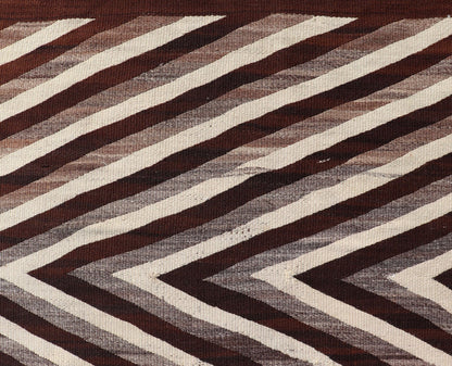 Large Early Navajo Tribal Rug with Large Zig - Zag Design in Brown, Ivory Native American Navajo Tribal Rug with Large Zig - Zag Design. Keivan Woven Arts / rug W22 - 0902, country of origin / type: America / Navajo, circa early - 20th Century. ... - Keivan Woven ArtsW22 - 0902 - 21373