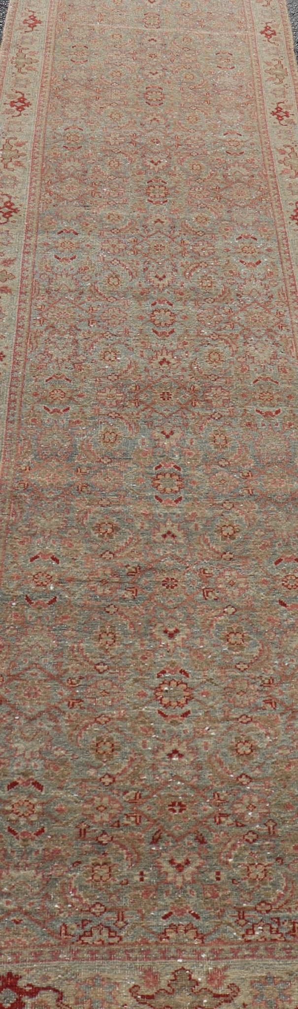 Long Persian Tabriz Runner with Sophisticated Design Keivan Woven Arts. Rug/W22 - 1006, origin/ Persian Antique Tabriz Runner. Measures: 2'7 x 20'6 This antique Persian runner with a sophisticated design features a unique color combination wi... - Keivan Woven ArtsW22 - 1006 - 22404