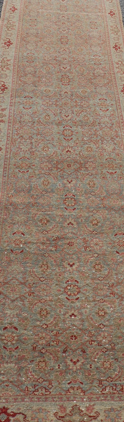 Long Persian Tabriz Runner with Sophisticated Design Keivan Woven Arts. Rug/W22 - 1006, origin/ Persian Antique Tabriz Runner. Measures: 2'7 x 20'6 This antique Persian runner with a sophisticated design features a unique color combination wi... - Keivan Woven ArtsW22 - 1006 - 22404