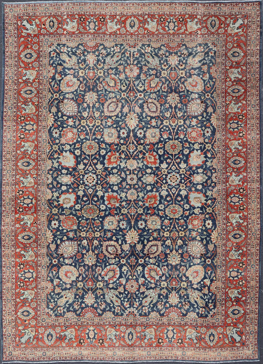Antique Tabriz with All - Over Floral Sub - Geometric Design Keivan Woven Arts. Keivan Woven Arts / rug W22 - 1101, country of origin / type: Persian / Tabriz, circa Early - 20th Century. Measures: 12'6 x 17'2 This stunning Antique Tabriz rug (circa 192... - Keivan Woven ArtsW22 - 1101 - 21651