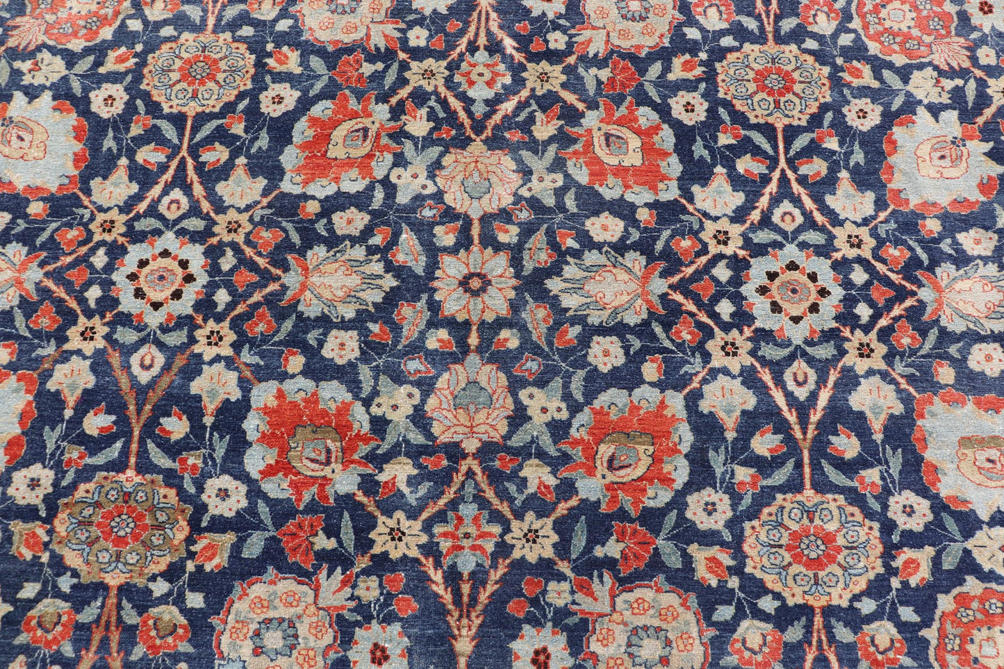 Antique Tabriz with All - Over Floral Sub - Geometric Design Keivan Woven Arts. Keivan Woven Arts / rug W22 - 1101, country of origin / type: Persian / Tabriz, circa Early - 20th Century. Measures: 12'6 x 17'2 This stunning Antique Tabriz rug (circa 192... - Keivan Woven ArtsW22 - 1101 - 21651