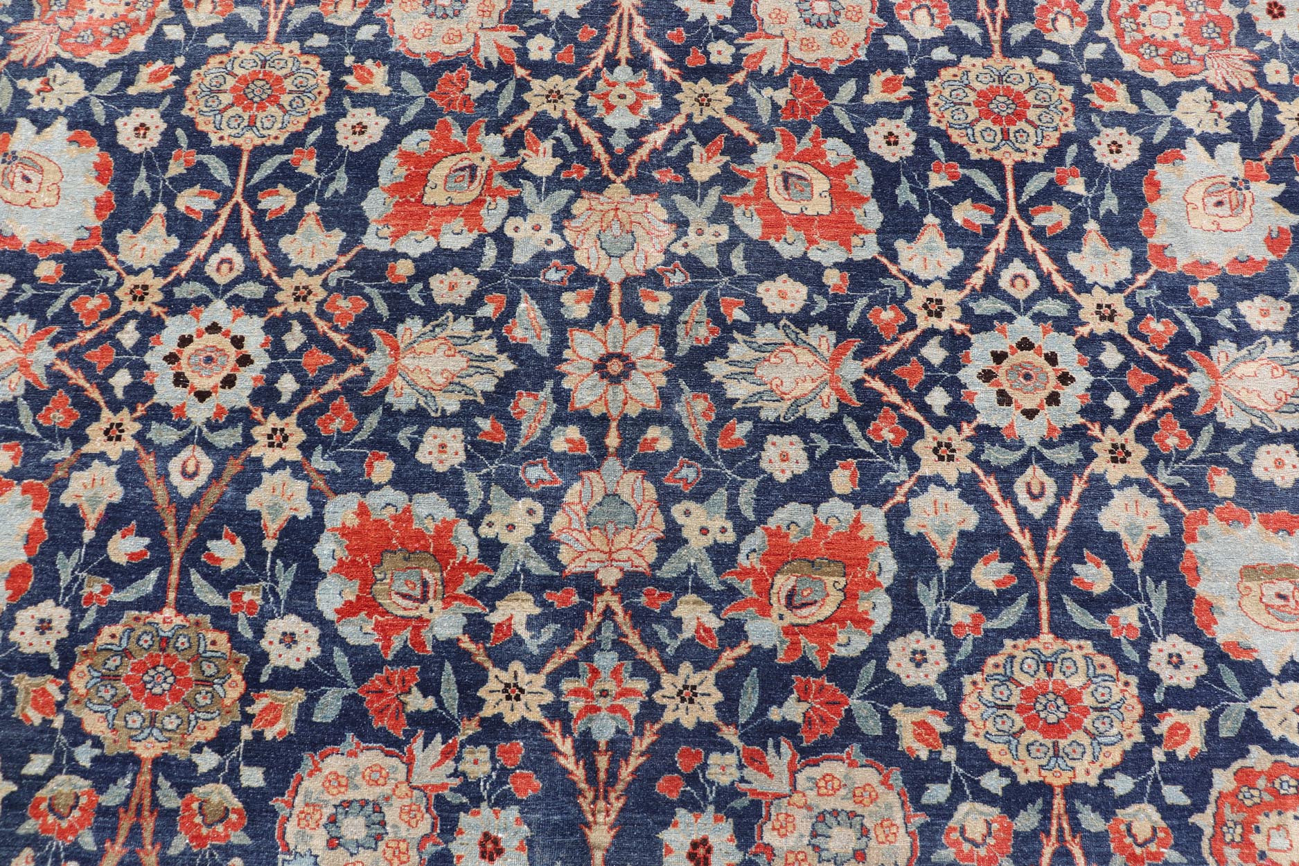 Antique Tabriz with All - Over Floral Sub - Geometric Design Keivan Woven Arts. Keivan Woven Arts / rug W22 - 1101, country of origin / type: Persian / Tabriz, circa Early - 20th Century. Measures: 12'6 x 17'2 This stunning Antique Tabriz rug (circa 192... - Keivan Woven ArtsW22 - 1101 - 21651