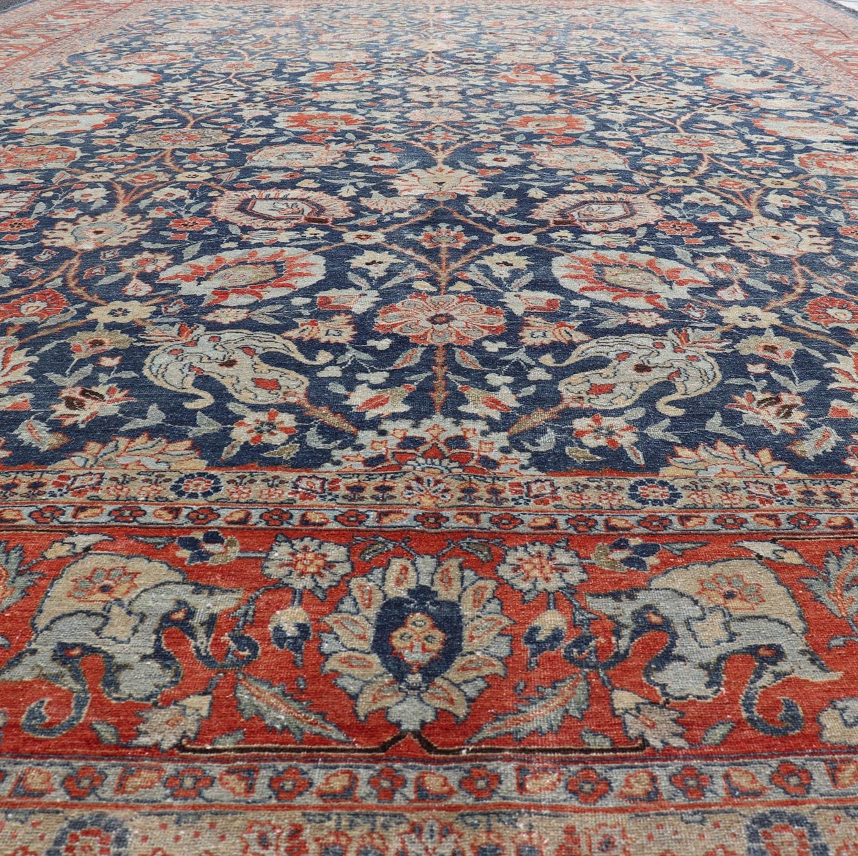 Antique Tabriz with All - Over Floral Sub - Geometric Design Keivan Woven Arts. Keivan Woven Arts / rug W22 - 1101, country of origin / type: Persian / Tabriz, circa Early - 20th Century. Measures: 12'6 x 17'2 This stunning Antique Tabriz rug (circa 192... - Keivan Woven ArtsW22 - 1101 - 21651