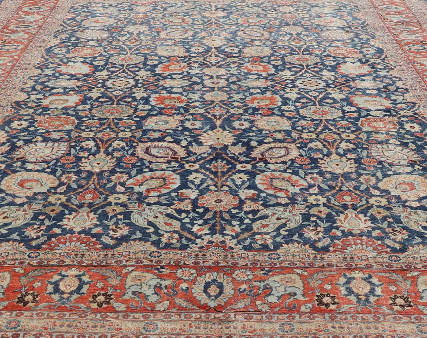 Antique Tabriz with All - Over Floral Sub - Geometric Design Keivan Woven Arts. Keivan Woven Arts / rug W22 - 1101, country of origin / type: Persian / Tabriz, circa Early - 20th Century. Measures: 12'6 x 17'2 This stunning Antique Tabriz rug (circa 192... - Keivan Woven ArtsW22 - 1101 - 21651