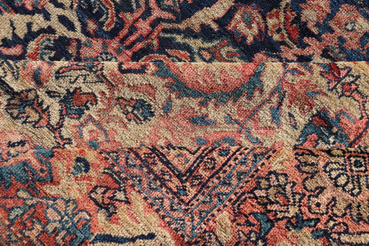 Antique Persian Sultanabad Rug in Herati Design with Ivory, Red, Blue & Green in medallion Design. Antique Persian Sultanabad Rug in Herati Design. Country of Origin: Iran; Type: Sultanabad; Design: Floral, Floral Medallion, All - Over; Keivan Wo... - Keivan Woven ArtsW22 - 1102 - 21657