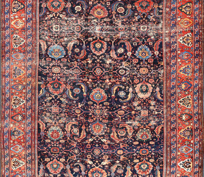 Measures: 13'8 x 18'0 Antique Persian Sultanabad - Mahal Rug with Dark Navy Field and Multi Colors. Keivan Woven Arts / rug W22 - 1103, country of origin / type: Iran / Sultanabad, circa 1880s This antique Persian Sultanabad Mahal rug (circa 1880s) ... - Keivan Woven ArtsW22 - 1103 - 21663Rug