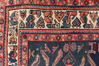 Antique Kurdish Rug With All - Over Geometric Design on a Blue Background. Country of Origin: Iran; Type: Kurdish; Design: Tribal, Floral, Tribal Motif; Keivan Woven Arts: Rug X23 - 0103. Measures: 4'6 x 8'0 This antique rug from Persia features ge... - Keivan Woven ArtsX23 - 0103 - 24211Rug