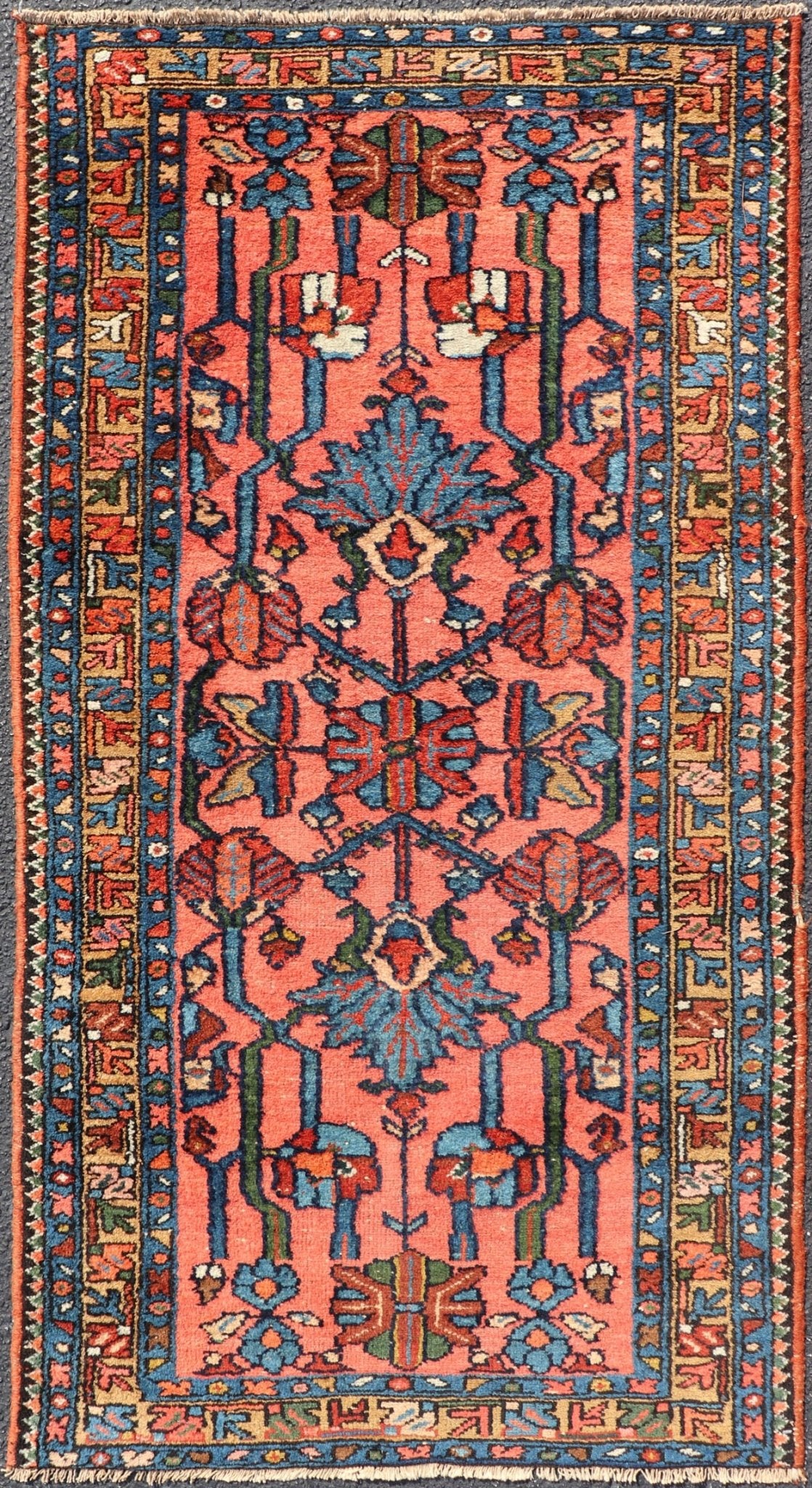 Antique Persian Lilihan Rug In All - Over Design in Jewel Tones and Pink Field. Keivan Woven Arts / rug/ X23 - 0110, Antique Persian Lilihan. early 20th century. Measures: 2'8 x 5'1 This woven Lilihan rug represents the best of Persian we... - Keivan Woven ArtsX23 - 0110 - 23126Rug