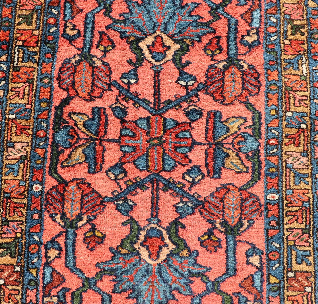 Antique Persian Lilihan Rug In All - Over Design in Jewel Tones and Pink Field. Keivan Woven Arts / rug/ X23 - 0110, Antique Persian Lilihan. early 20th century. Measures: 2'8 x 5'1 This woven Lilihan rug represents the best of Persian we... - Keivan Woven ArtsX23 - 0110 - 23126