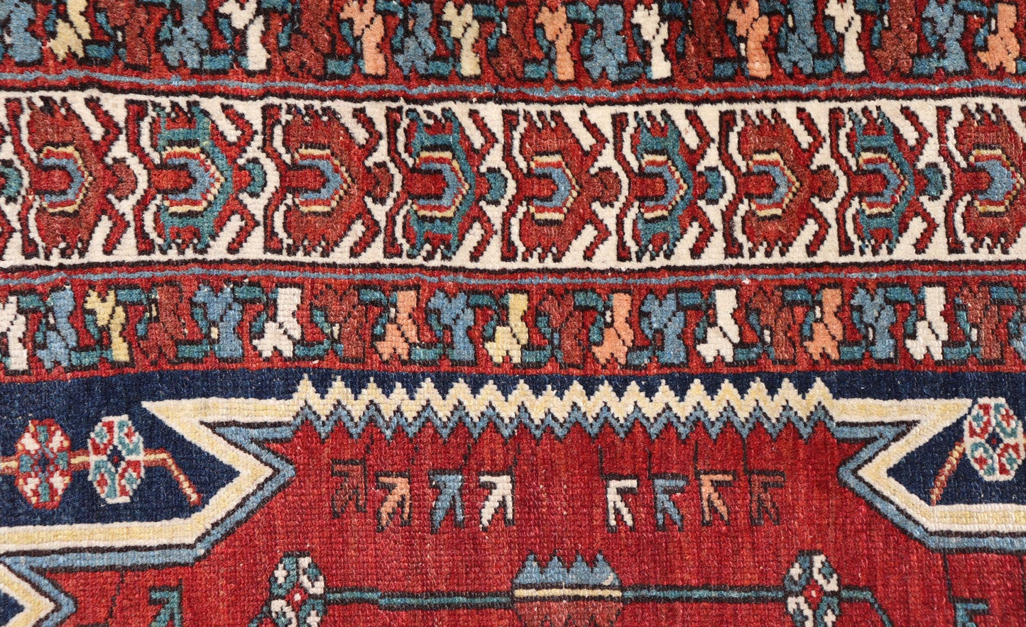 Antique Persian Malayer Rug with Medallion and Geometric Design in Multicolor. Keivan Woven Arts / rug X23 - 0111, country of origin / type: Iran / Malayer, circa 1900. Measures: 4'7 x 6'4 This Antique Malayer rug hailing from Persia features a la... - Keivan Woven ArtsX23 - 0111 - 22836Rug
