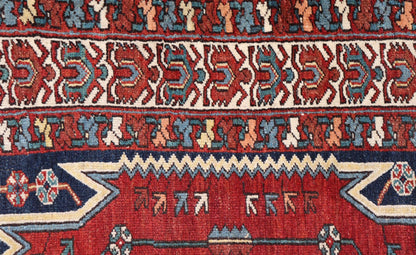 Antique Persian Malayer Rug with Medallion and Geometric Design in Multicolor. Keivan Woven Arts / rug X23 - 0111, country of origin / type: Iran / Malayer, circa 1900. Measures: 4'7 x 6'4 This Antique Malayer rug hailing from Persia features a la... - Keivan Woven ArtsX23 - 0111 - 22836Rug