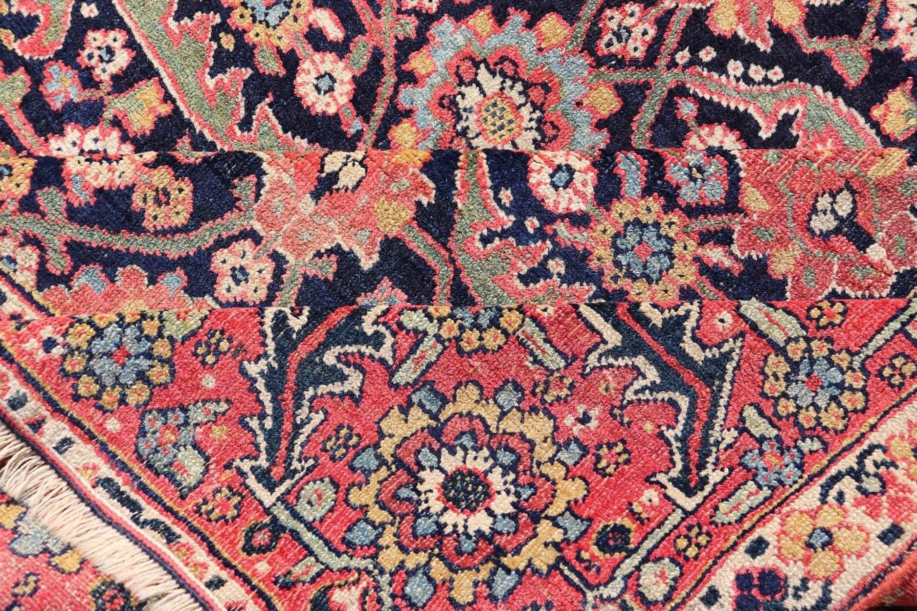 1850 Antique Persian Joshegan Large Gallery Rug in Blue Background, soft Red Border. Measures: 7'4 x 19'0 From the estate of Jack Welch, the American Executive, this circa 1850, mid 19th century, antique Joshegan long gallery rug displ... - Keivan Woven ArtsX23 - 0203 - 23462