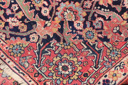 1850 Antique Persian Joshegan Large Gallery Rug in Blue Background, soft Red Border. Measures: 7'4 x 19'0 From the estate of Jack Welch, the American Executive, this circa 1850, mid 19th century, antique Joshegan long gallery rug displ... - Keivan Woven ArtsX23 - 0203 - 23462