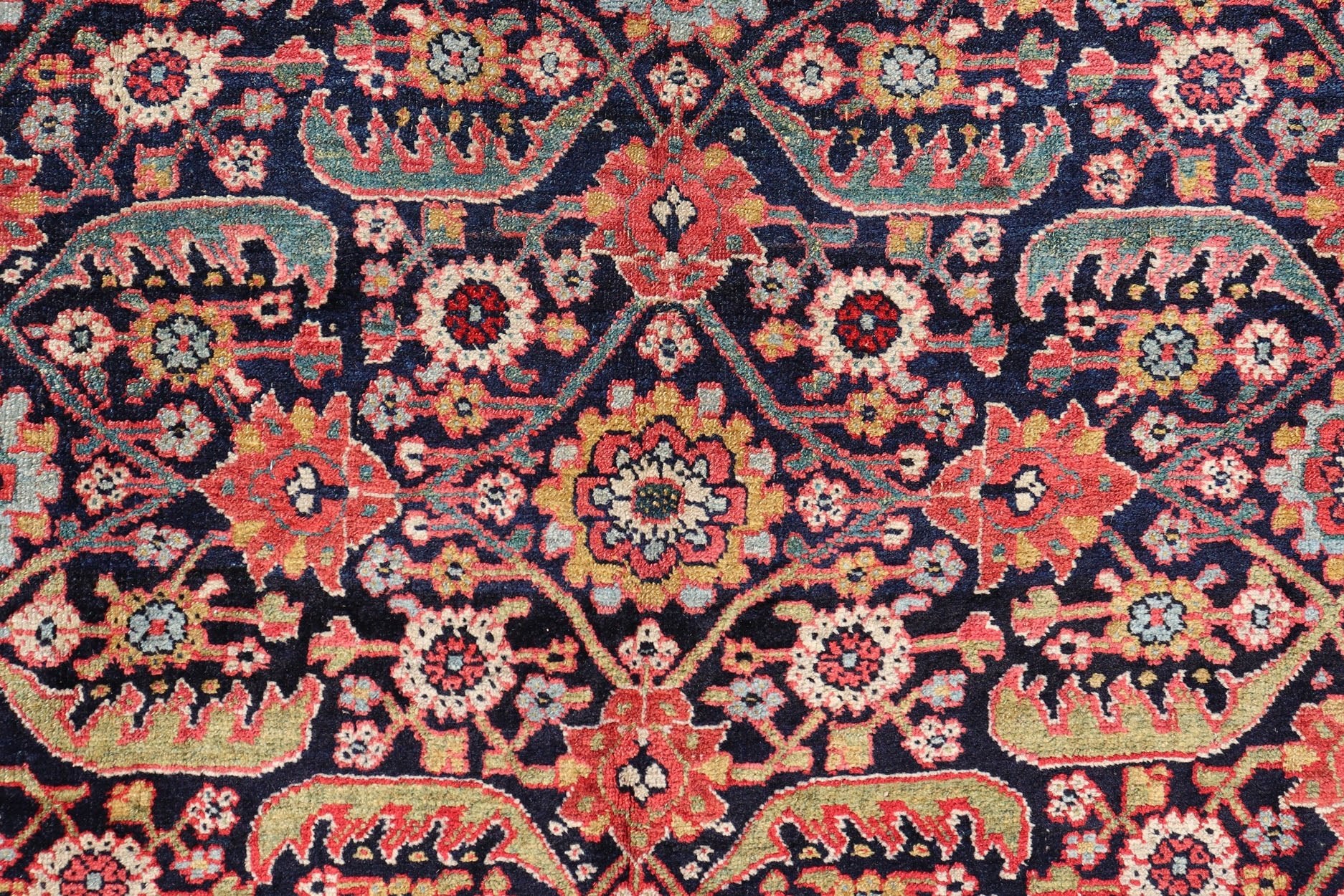 1850 Antique Persian Joshegan Large Gallery Rug in Blue Background, soft Red Border. Measures: 7'4 x 19'0 From the estate of Jack Welch, the American Executive, this circa 1850, mid 19th century, antique Joshegan long gallery rug displ... - Keivan Woven ArtsX23 - 0203 - 23462