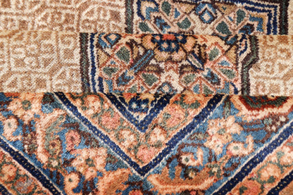 Antique Persian Serab Gallery with Tribal Geometric Design in Camel, Green, Blue. rug X23 - 0302 - 371; Keivan Woven Arts, country of origin / type: Persian / Sarab, circa 1900. Measures: 5'6 x 11'10 This beautiful antique Persian Serab runner rests... - Keivan Woven ArtsX23 - 0302 - 371 - 24217