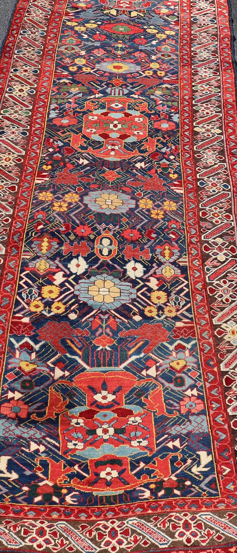 Antique Caucasian Kuba Runner with Intricate and Complex Design.Keivan Woven Arts, rug X23 - 0308 - 139, country of origin / type: Caucasus / Kuba, circa 1850 Measures: 3'7 x 11'3 Antique Caucasian Kuba Rug with Intricate and Complex Design.This beau... - Keivan Woven ArtsX23 - 0308 - 139 - 23553