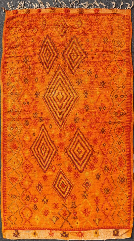 Large Vintage Moroccan Gallery Rug with Tribal Design Keivan Woven Arts. rug X23 - 0311, country of origin / type: Morocco / Tribal, circa Mid - 20th Century. Measures: 5'1 x 9'7 This gorgeous vintage Moroccan carpet from the Mid - 20th century di... - Keivan Woven ArtsX23 - 0311 - 25660Rug