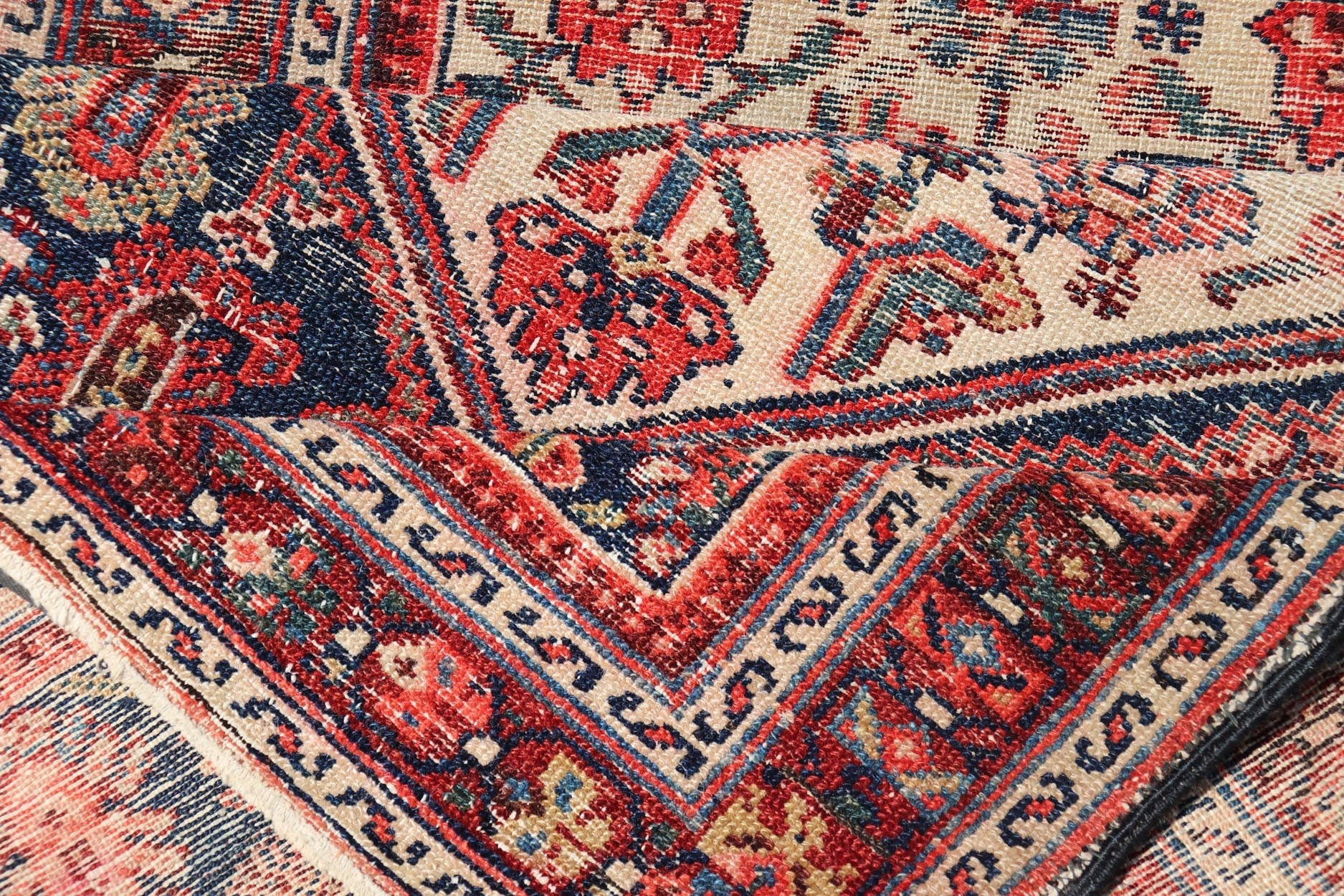 Antique Persian Long Hamedan Runner With Medallions in Ivory and Maroon. Keivan Woven Arts / rug X23 - 0402 - 180, country of origin / type: Iran / Hamadan, circa 1910 Measures: 3'5 x 26'4 This antique Persian hamadan runner, from western Persia, or... - Keivan Woven ArtsX23 - 0402 - 180 - 24265Rug