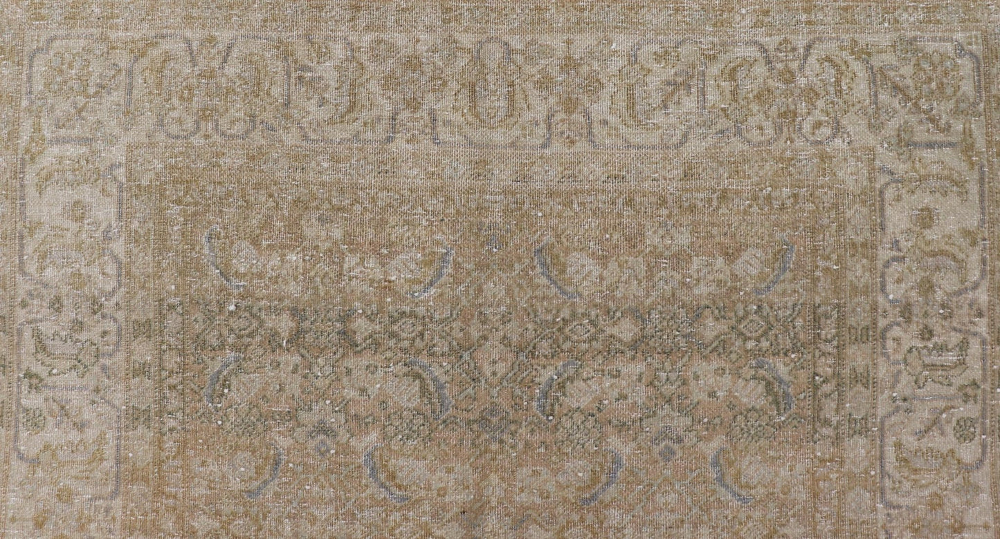 Antique Persian Tabriz Rug in Wool with Floral Design in Blue, Tan, Taupe, Cream. Keivan Woven Arts / rug X23 - 0604, country of origin / type: Iran / Tabriz, circa 1930s. Measures: 4'10 x 7'0 This Tabriz rug features a intricate and detailed bord... - Keivan Woven ArtsX23 - 0604 - 24492Rug