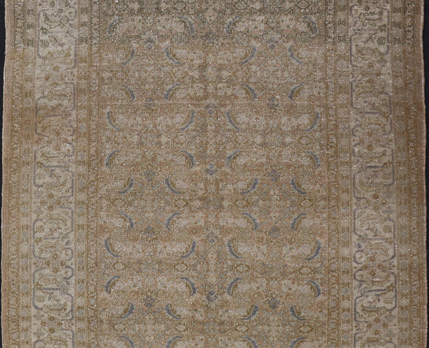 Antique Persian Tabriz Rug in Wool with Floral Design in Blue, Tan, Taupe, Cream. Keivan Woven Arts / rug X23 - 0604, country of origin / type: Iran / Tabriz, circa 1930s. Measures: 4'10 x 7'0 This Tabriz rug features a intricate and detailed bord... - Keivan Woven ArtsX23 - 0604 - 24492Rug