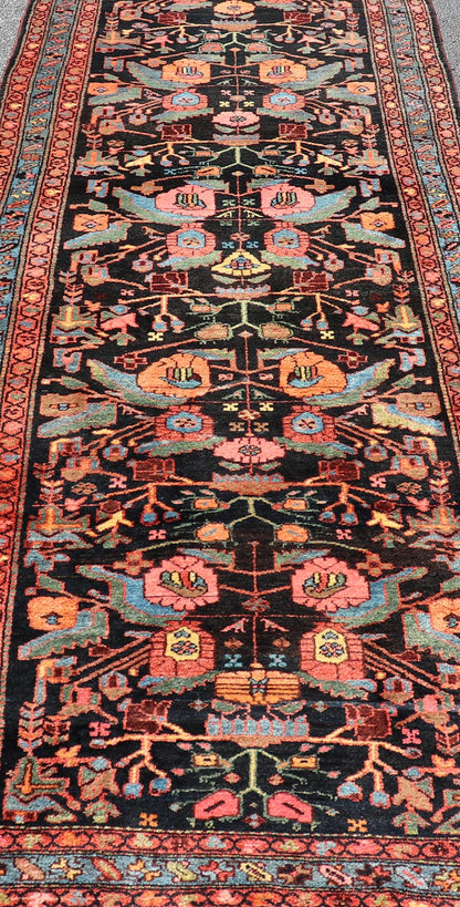Antique Persain Nahavand Gallery Runner with All - Over Sub - Geometric Design. Keivan Woven Arts / rug X23 - 0817 - 339, country of origin / type: Persian / Nahavand, circa Early - 20th Century. Measures: 4'2 x 12'8 This absolutely stunning Antique Nahav... - Keivan Woven ArtsX23 - 0817 - 339 - 24868