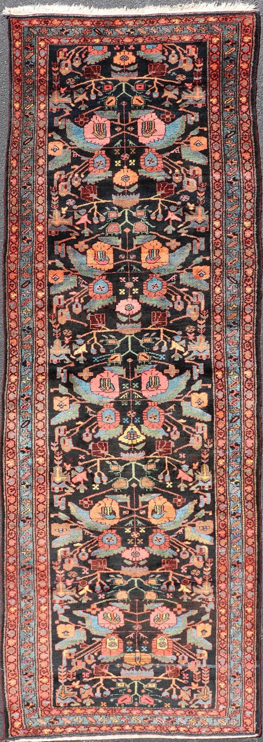 Antique Persain Nahavand Gallery Runner with All - Over Sub - Geometric Design. Keivan Woven Arts / rug X23 - 0817 - 339, country of origin / type: Persian / Nahavand, circa Early - 20th Century. Measures: 4'2 x 12'8 This absolutely stunning Antique Nahav... - Keivan Woven ArtsX23 - 0817 - 339 - 24868Rug