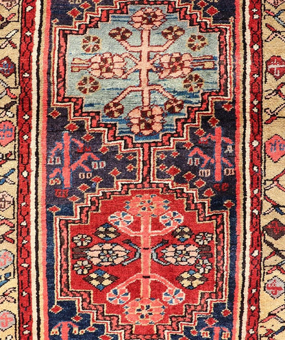 Long Antique Persian Heriz Runner with All - Over Sub - Geometric Medallion Design. Keivan Woven Arts / rug X23 - 0818 - 398, country of origin / type: Persian / Heriz, circa Early - 20th Century. Measures: 2'8 x 14'8 This Antique Persian Heriz runner fea... - Keivan Woven ArtsX23 - 0818 - 398 - 24874Rug