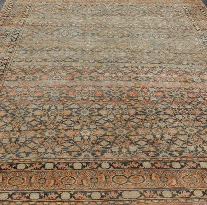 Keivan Woven Arts Antique Persian Yazd Rug with Floral - Geometric Design. rug X23 - 0902, Keivan Woven Arts / country of origin / type: Iran / Yazd, circa 1910 Measures: 9'6 x 13'10 This antique Persian Yazd carpet (circa 1910) features a refin... - Keivan Woven ArtsX23 - 0902 - 25098Rug